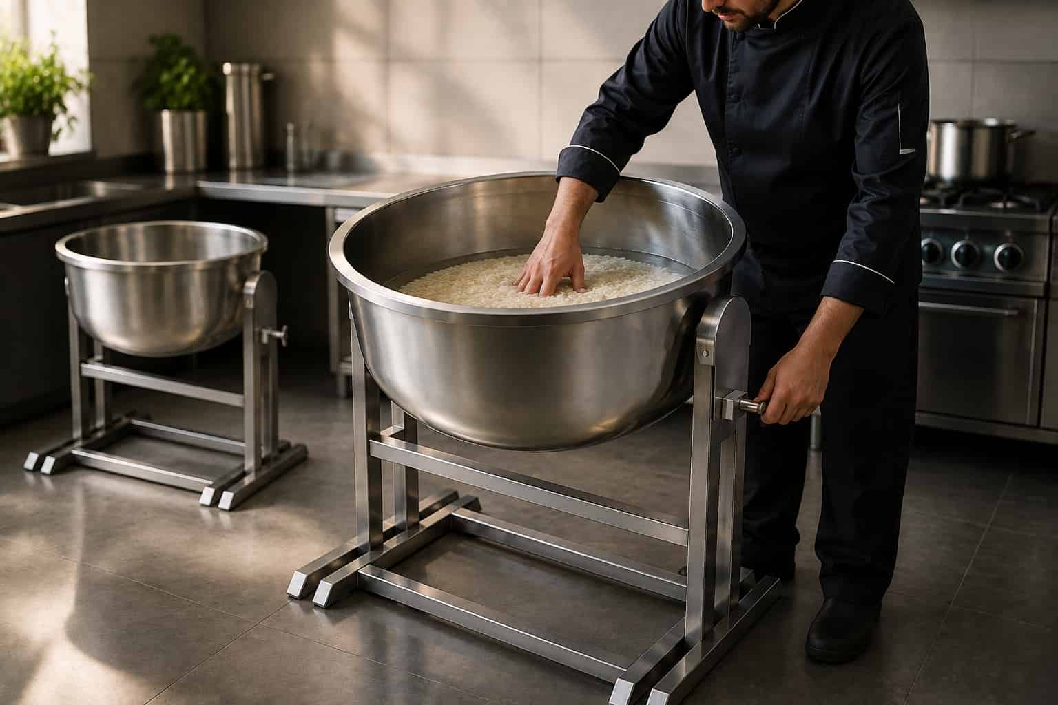 For which types of establishments is the 20-man rice soaking vat suitable? پاتیل خیساندن برنج ۲۰ مَن مناسب چه مجموعههایی است؟