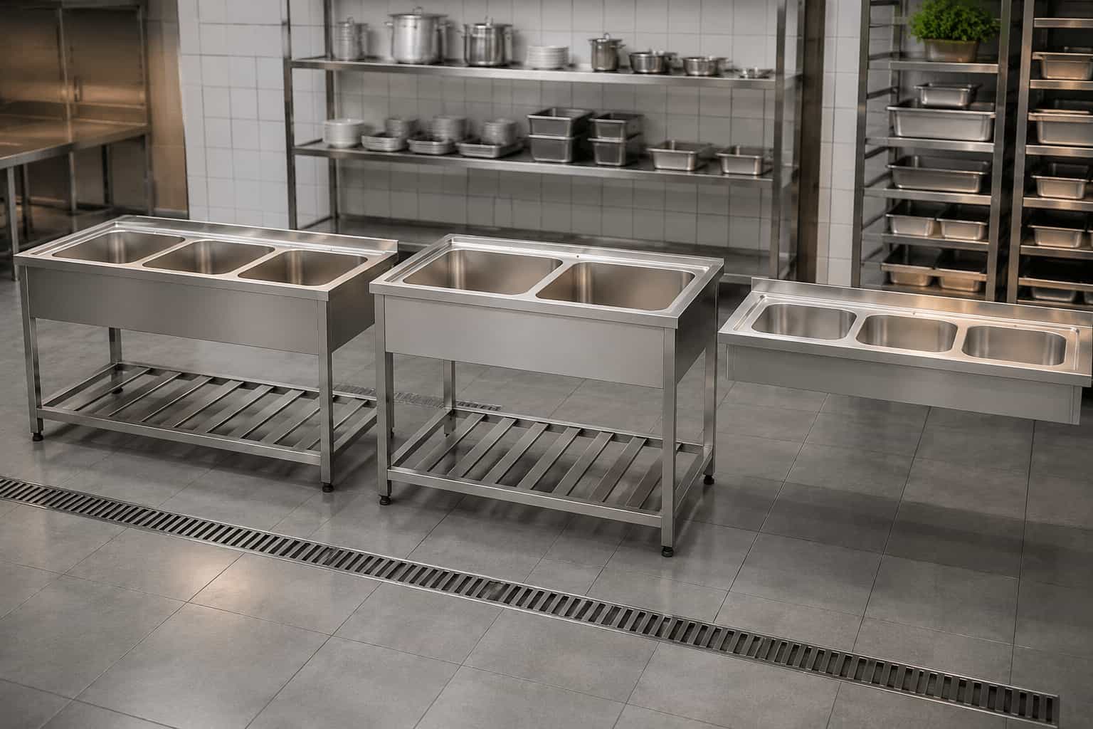 Industrial sink with cabinet سینک صنعتی کابینتدار