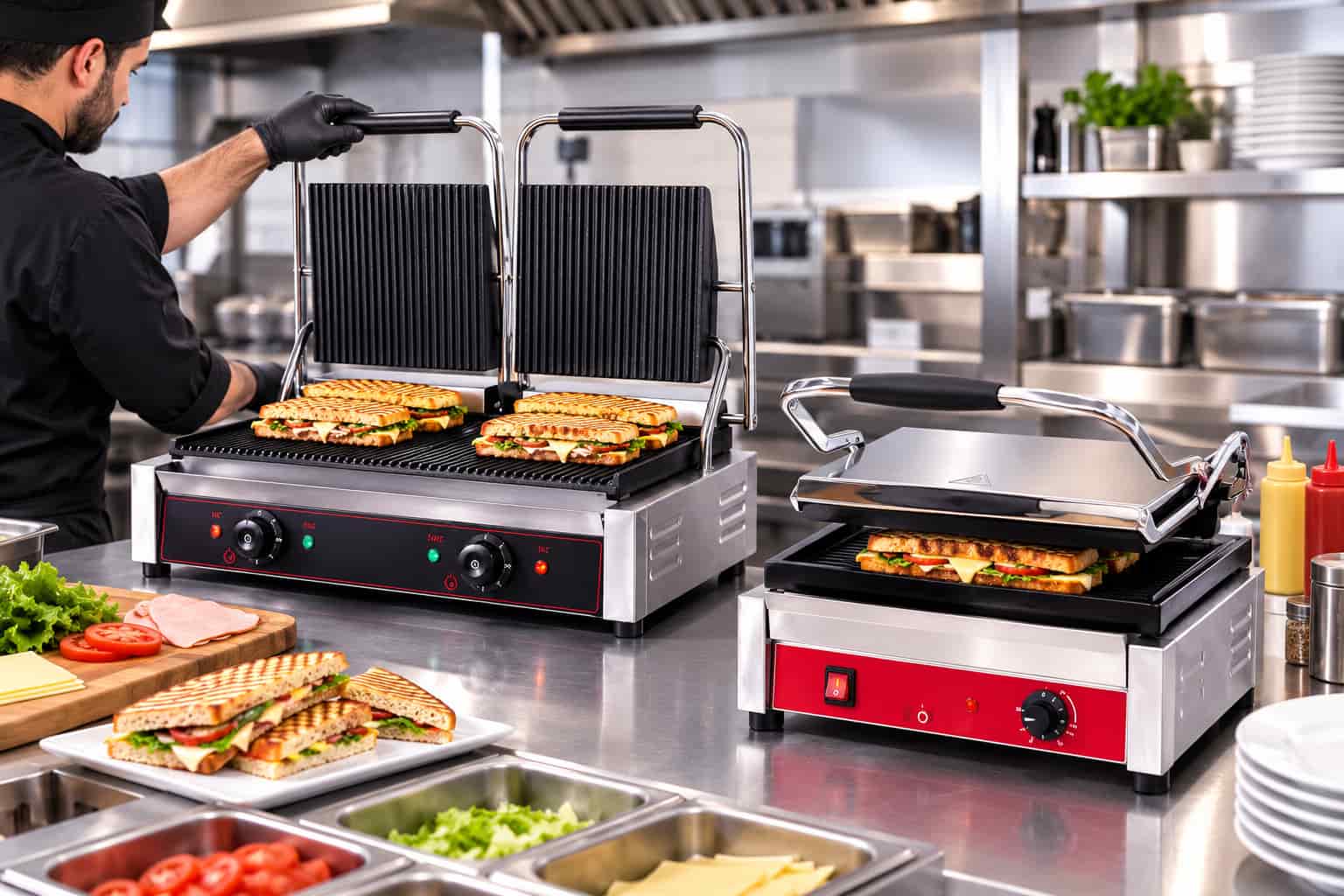Types of commercial sandwich makers انواع ساندویچ ساز صنعتی
