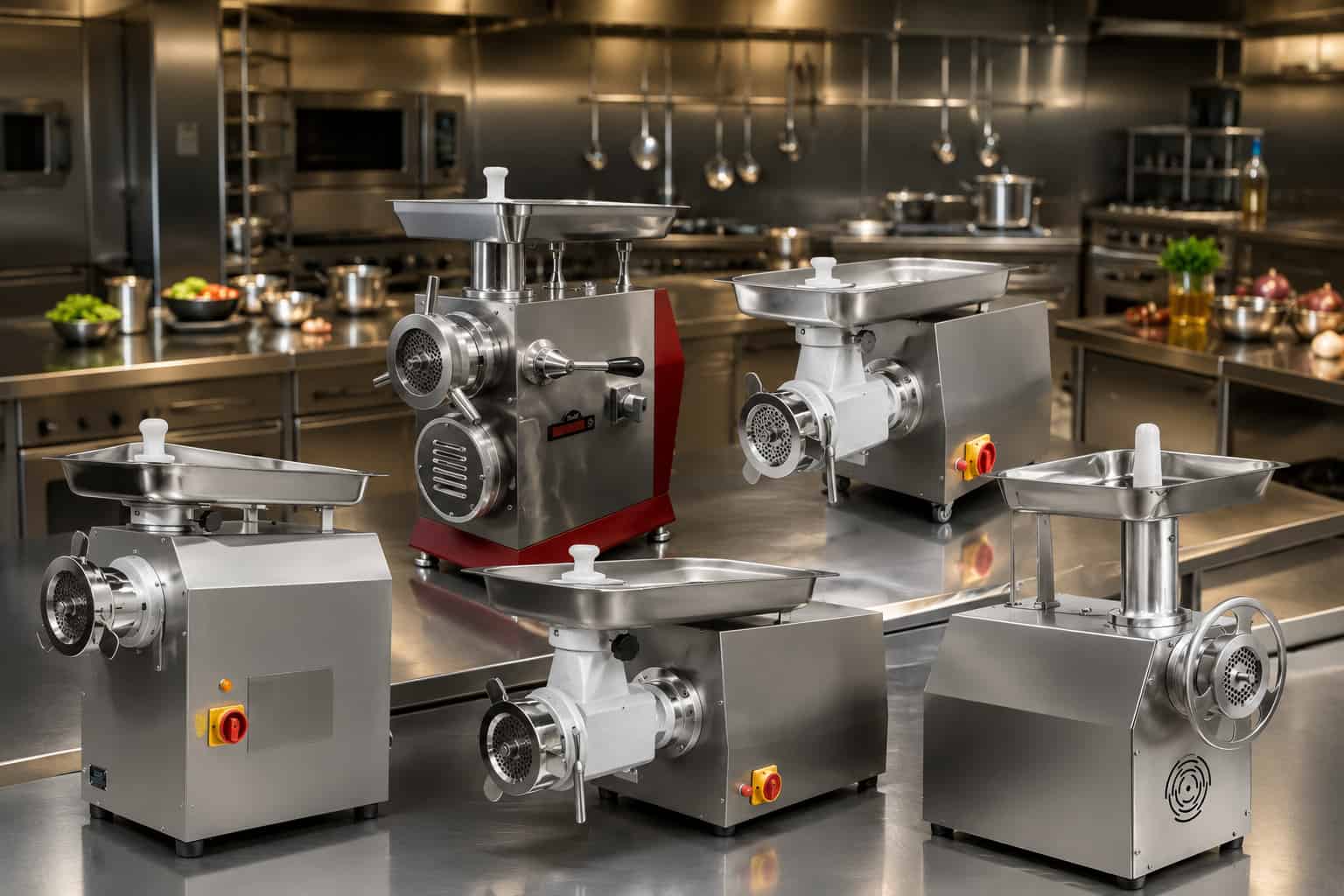 Types of industrial meat grinders available at Guard Steel انواع چرخ گوشت صنعتی موجود در گارد استیل