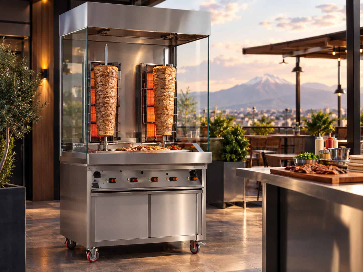 Vertical Doner Kebab Machine Vertical Rotisserie Machine دستگاه کباب ترکی ایستاده