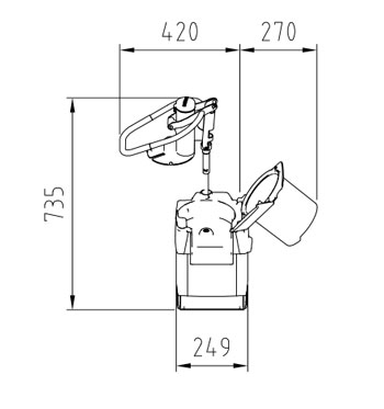 نمودار ابعاد خلال کن صنعتی هالد rg-250 نمودار ابعاد خلال کن صنعتی هالد rg-250