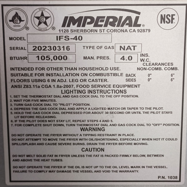 مشخصات فنی سرخکن گازی صنعتی Dean sr42g مشخصات فنی سرخکن گازی صنعتی Dean sr42g